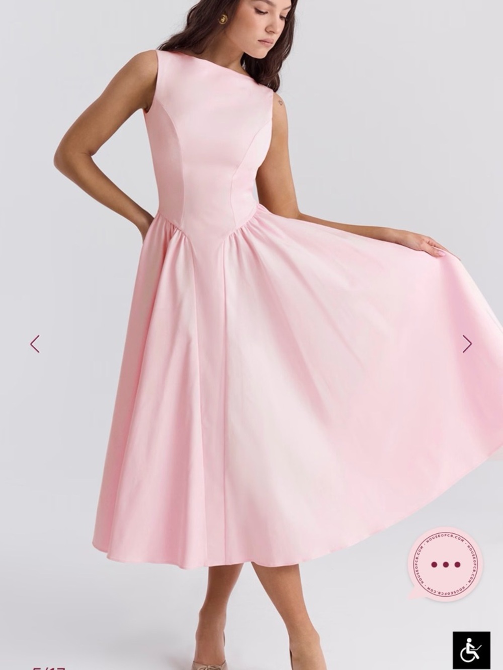 House of CB “CINDY”
Ballerina Pink Twill Midi Sundress